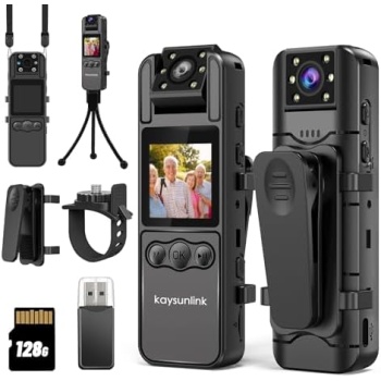 Body Camera with Audio and Video Recording 1080P FHD Mini Police Wearable Body