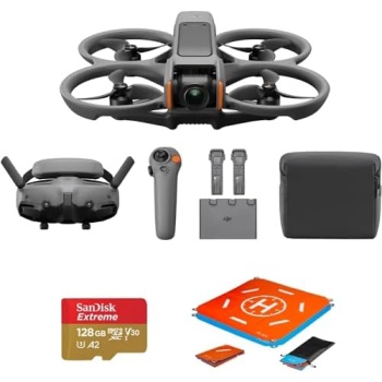 DJI Avata 2 Fly More Combo (3 Batteries) FPV Drone with Camera 4K, One-Push
