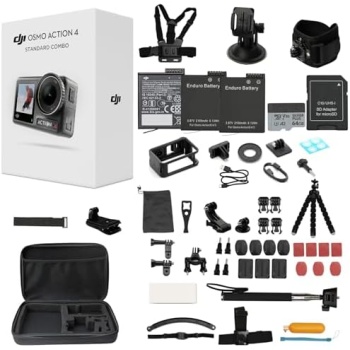 DJI Osmo Action 4 Standard Combo with 50 Piece Accessory Kit + 2 Extra Batteries